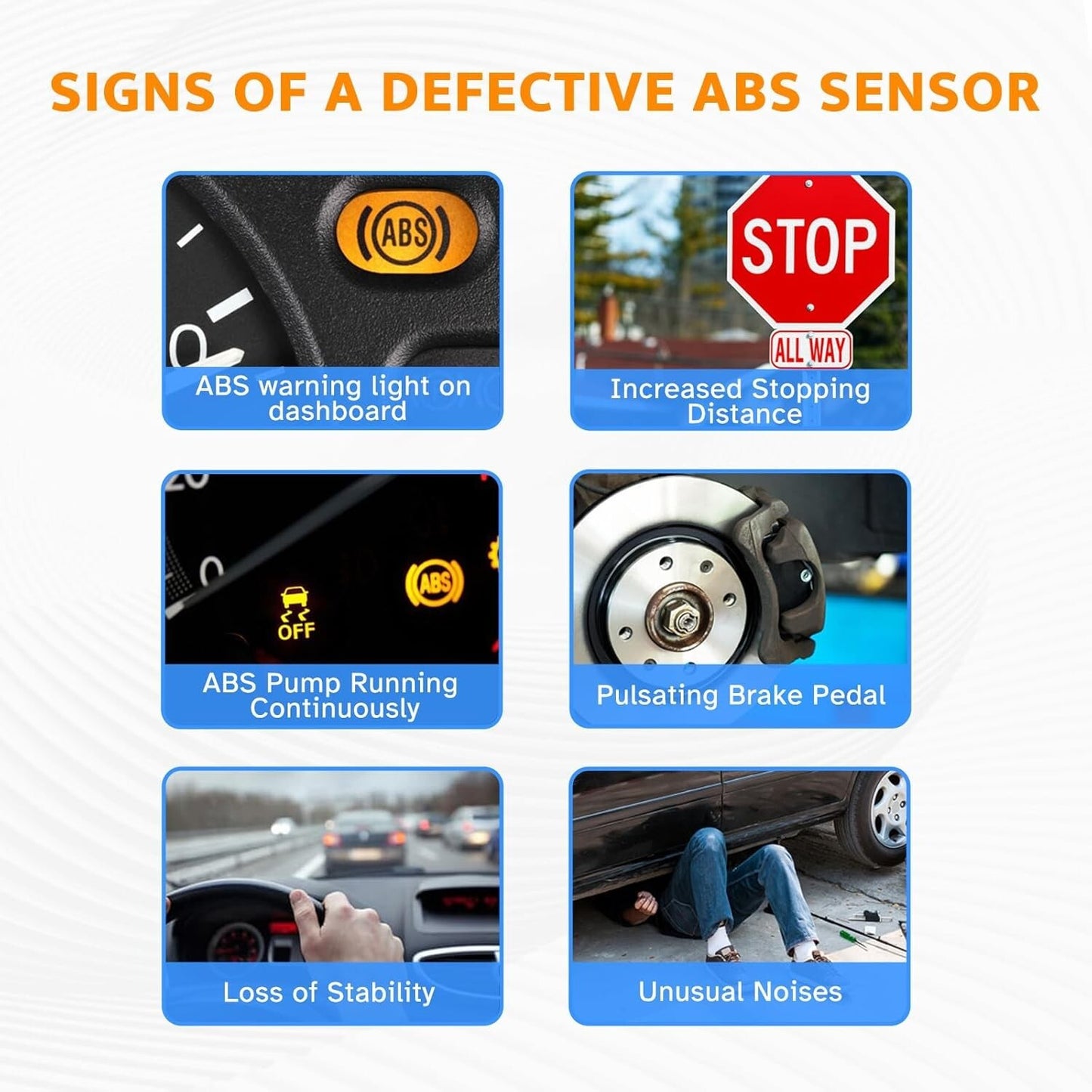 2Pcs ABS Wheel Speed Sensors for Nissan Altima 2007-2013 Maxima 09-14 Front Side
