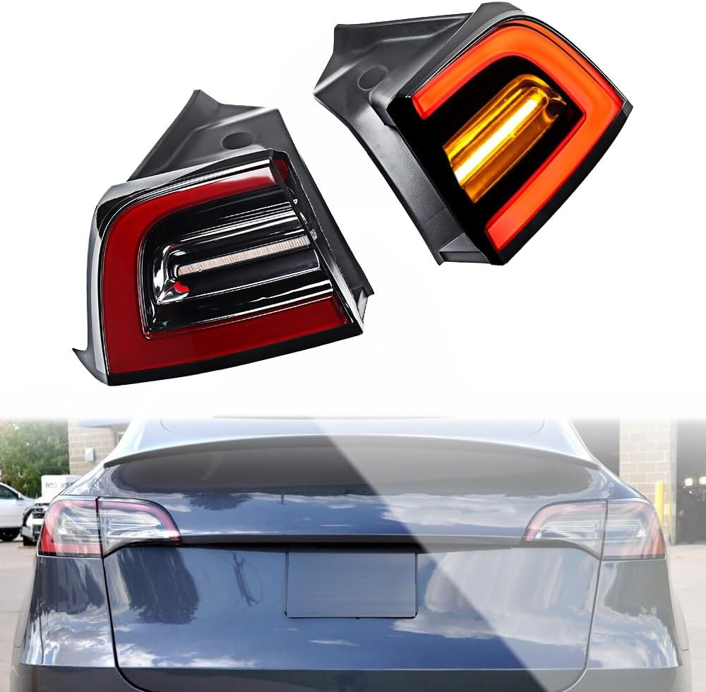 LED Outer Tail Light Lamp Rear Left ＆ Right Side For 17-24 Tesla Model 3/Y 3-Pin