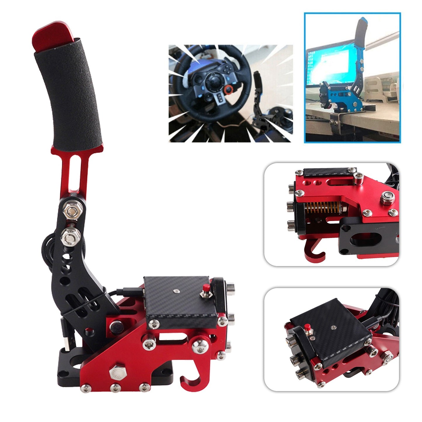 USB3.0 14Bit XSX XBOX Handbrake for Racing Games Steering Wheel Stand G920 Red