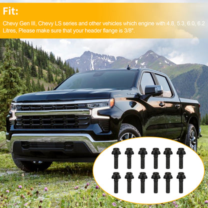 8*1.25 Intake Manifold Bolt For 3/8" Flanges Chevy Gen III/LS w/4.8 5.3 6.0 6.2L