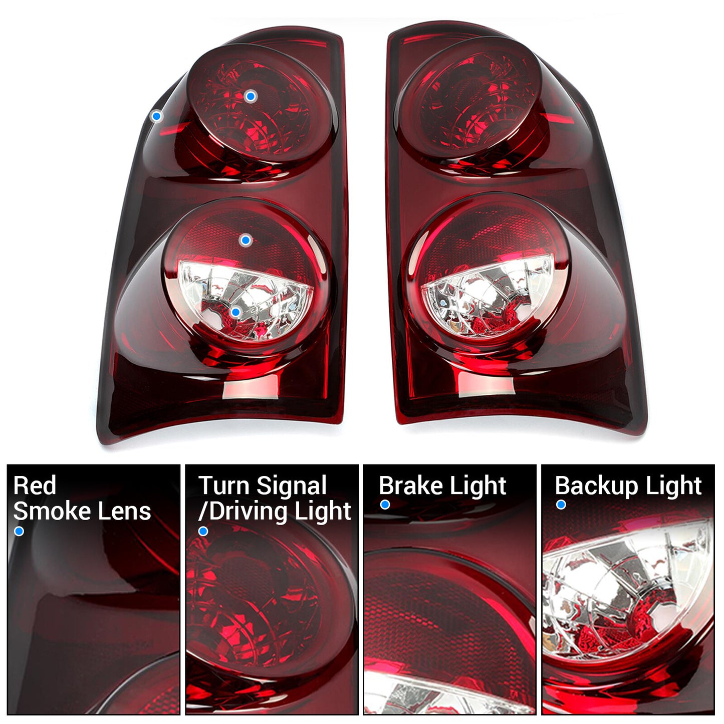 Solid Spare Pair Red Smoke Tail Lights Lamps For 2007-08 Dodge Ram 1500 07-09 Ram 2500 3500