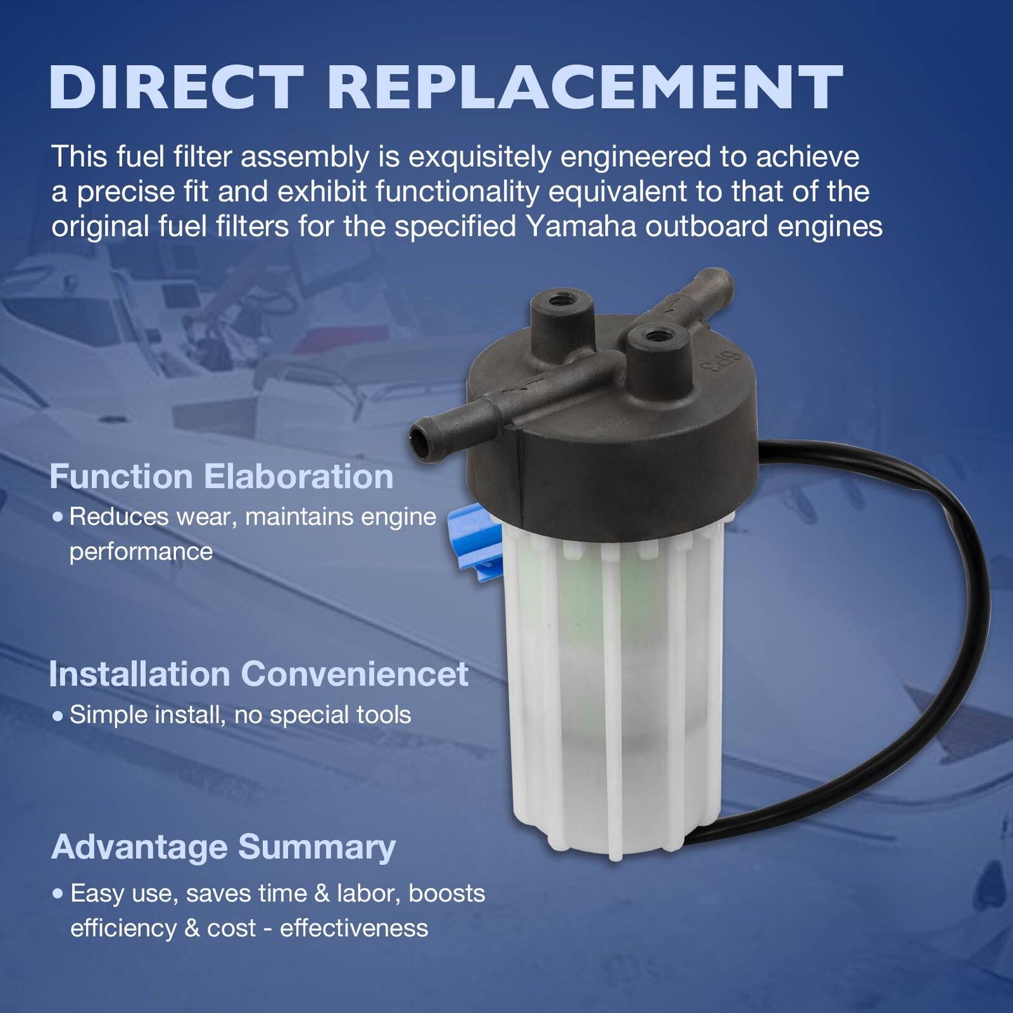 6P3-24560-03-00 Outboard Fuel Filter Assy For 06-25 Yamaha F200 F225 F250 LF150