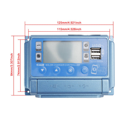 40A MPPT APP Solar Charge Controller Charger Fits 12V-60V LiFePO4 Battery Blue
