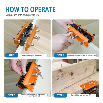 Self Centering Doweling Jig Kit Drill Jig for Straight Holes With 6 Drill Guide