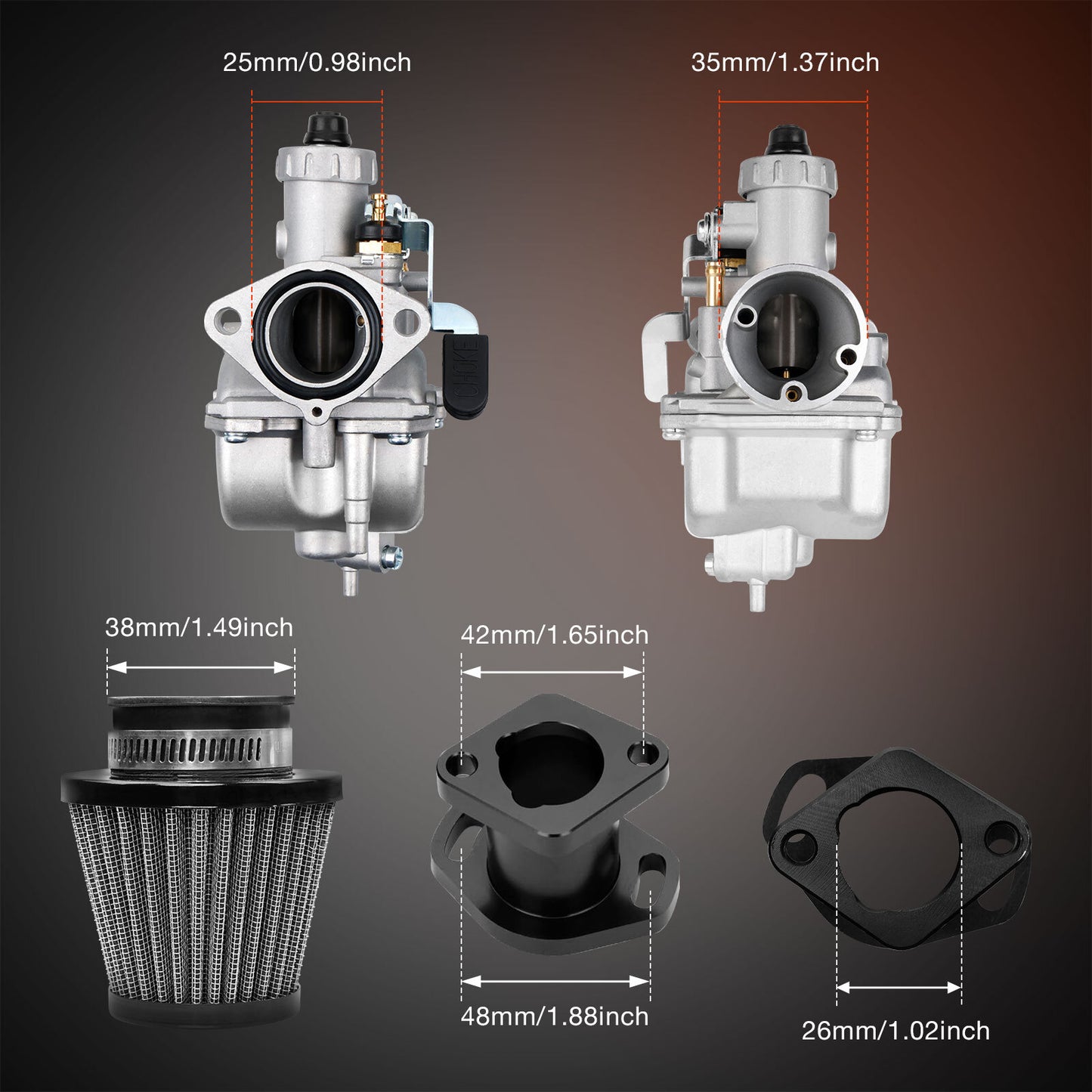VM22 212cc Carburetor Kit For Mini Bike Baja Coleman CT200U BT200X M200 KT196