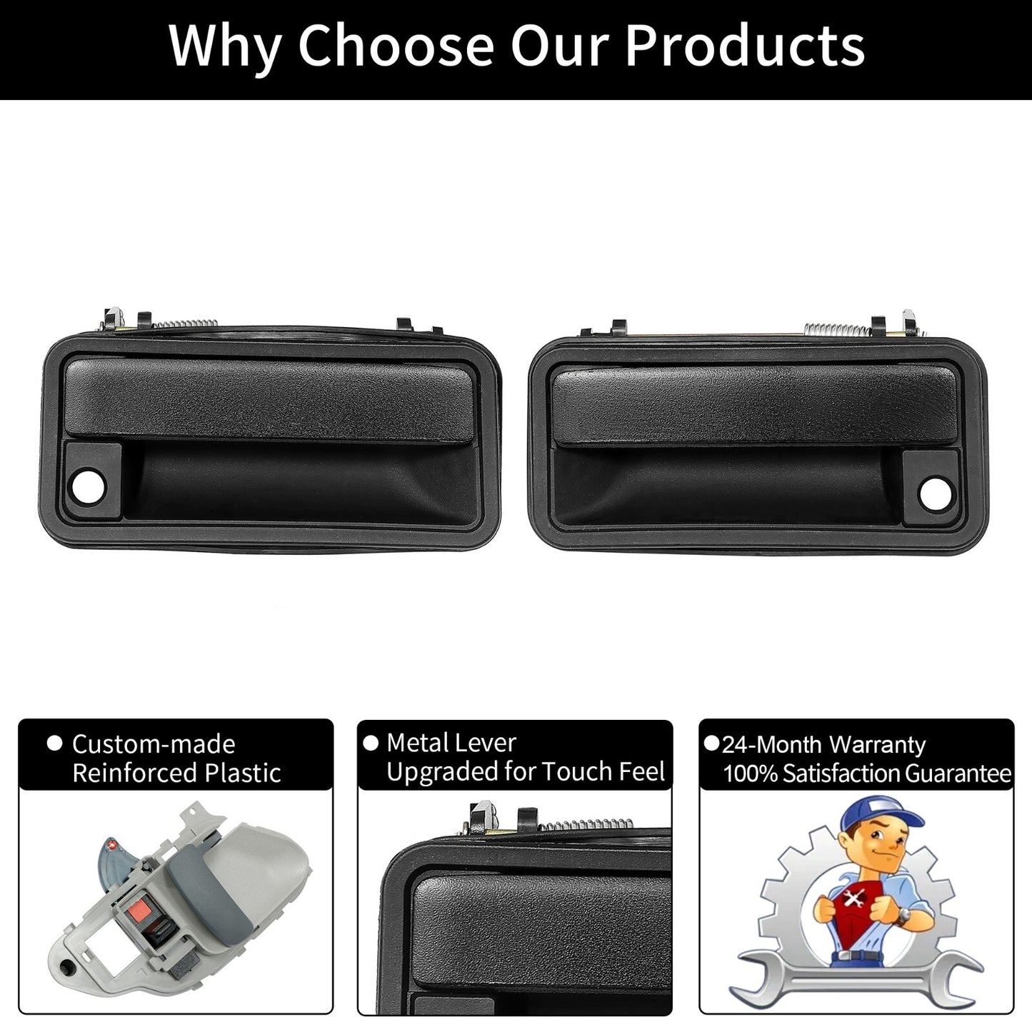 Exterior & Interior Door Handles for 1988-2000 Chevy C/K 1500 2500 3500 Suburban