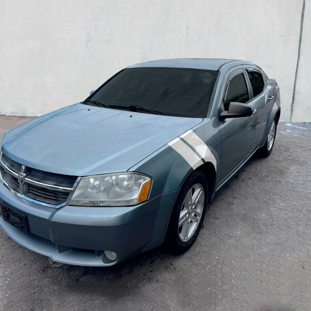 4" Dual Fender Stripe Hash Mark Stripe Decal Graphic Kit For Dodge Avenger
