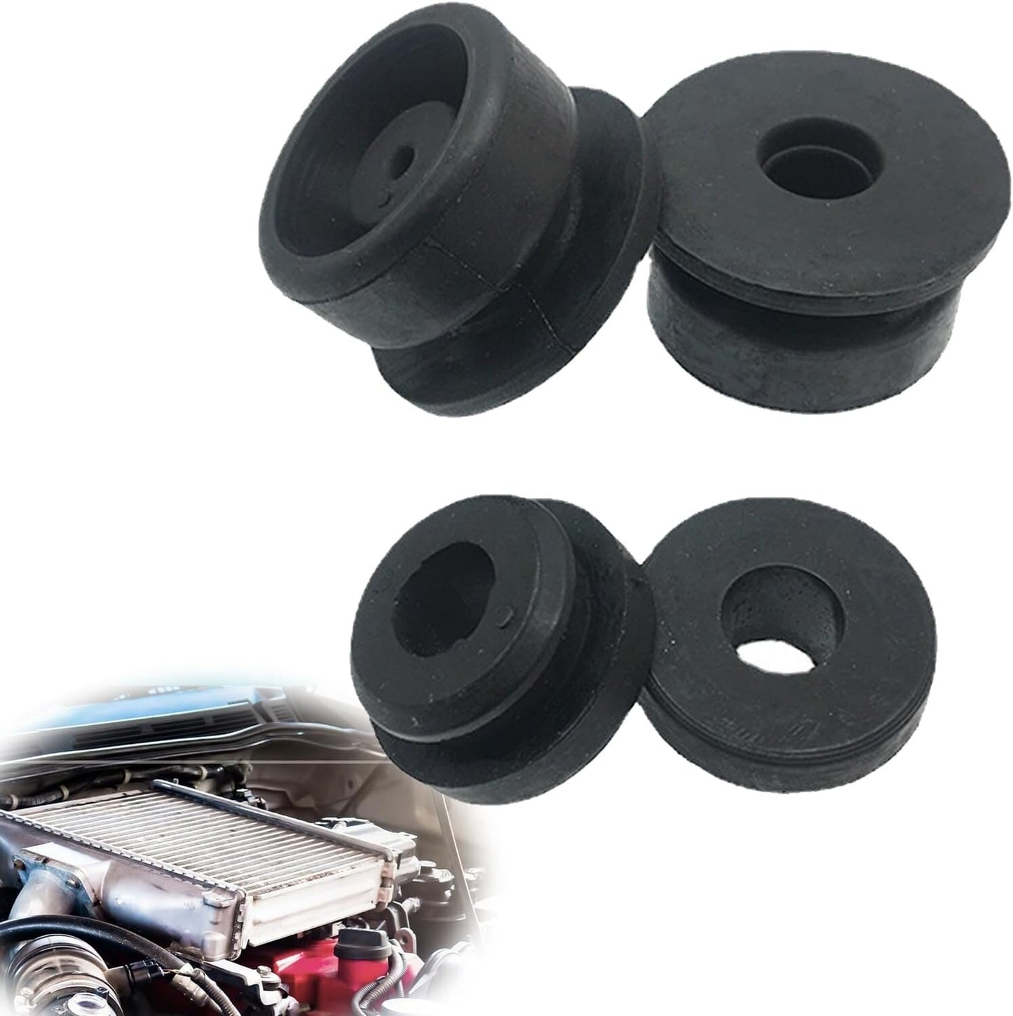 4Pcs Lower & Upper Radiator Rubber Mount Bushing Grommets for Honda Accord Civic