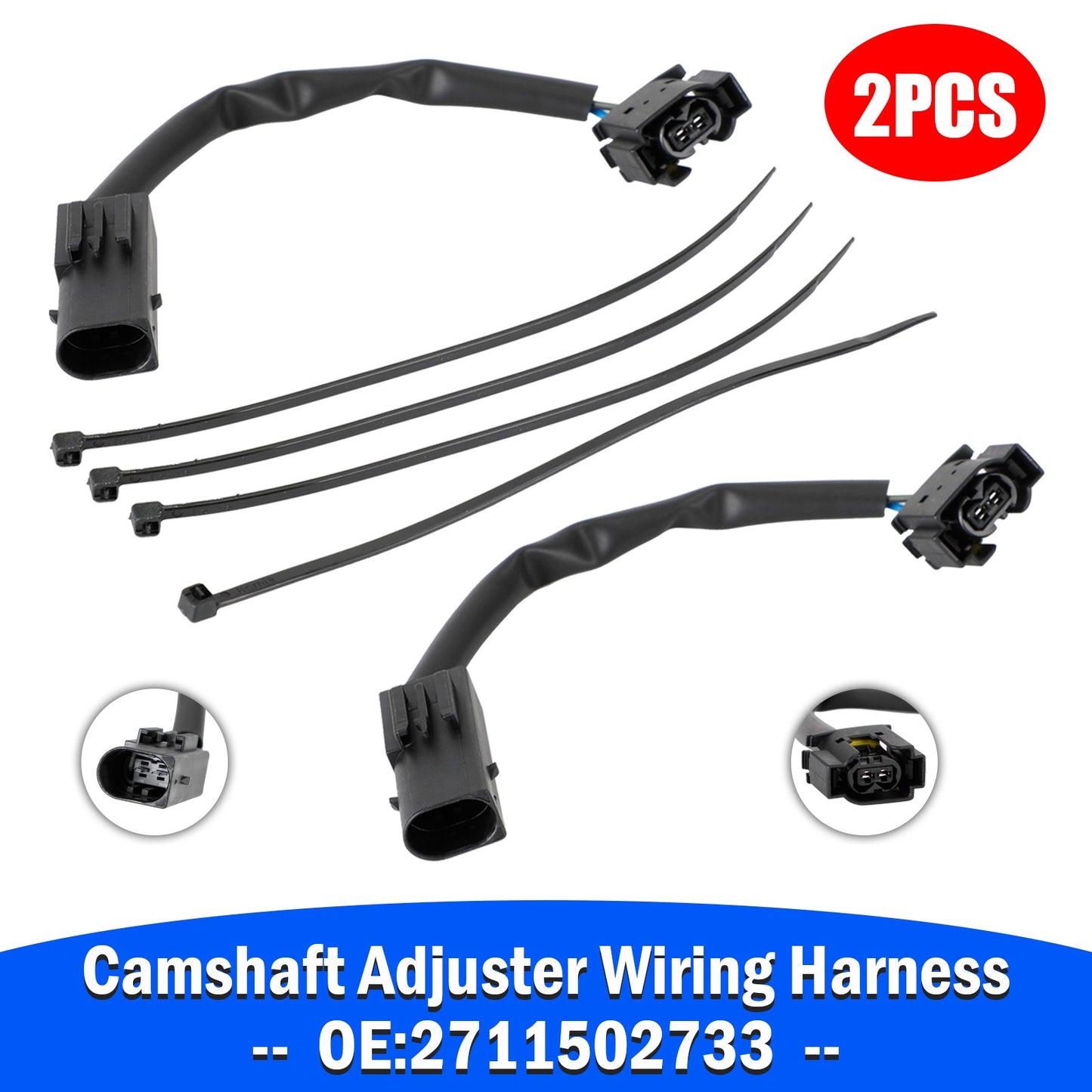 2PCS Camshaft Adjuster Wiring Harness 2711502733 for Mercedes C230 W203 M271