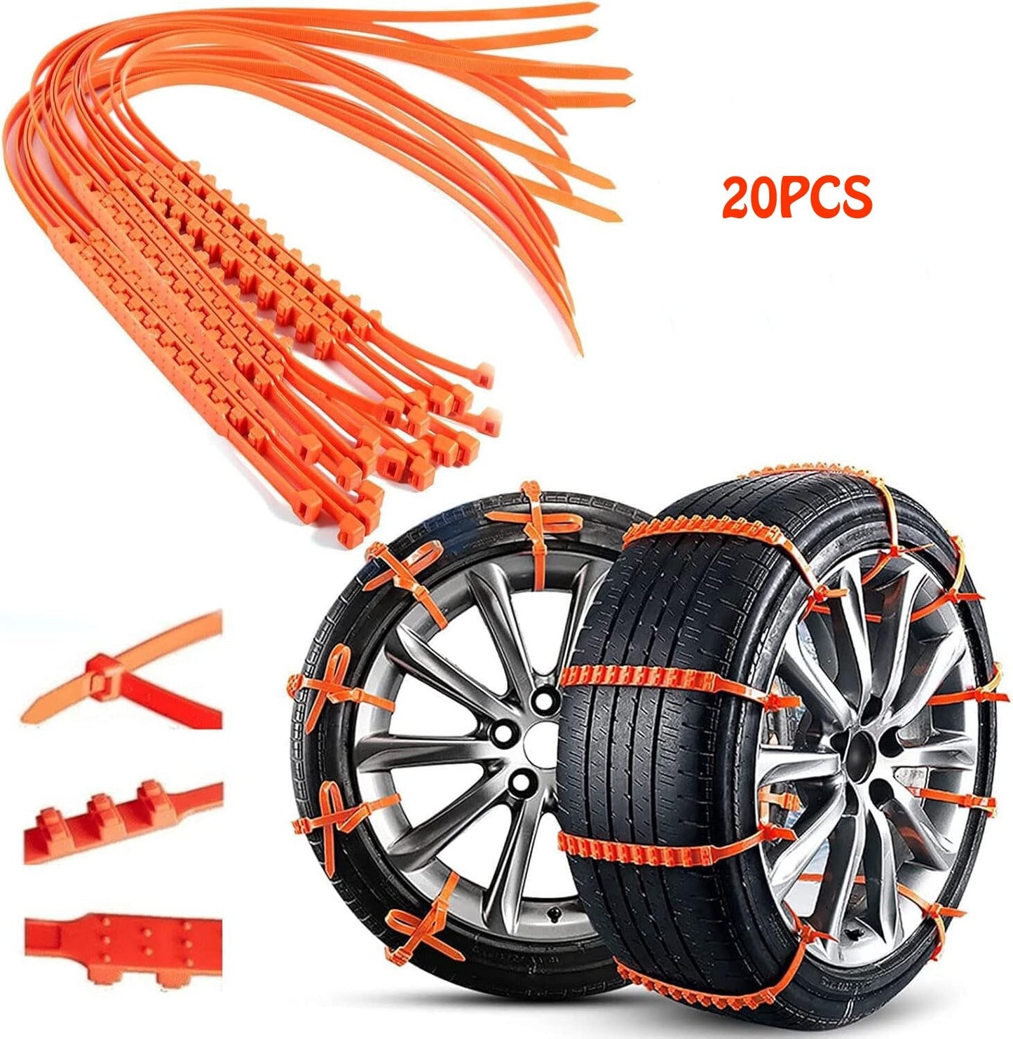 20pcs Winter Anti-skid Chains for Car Snow Mud Wheel Tyre Thickened Tire Tendon