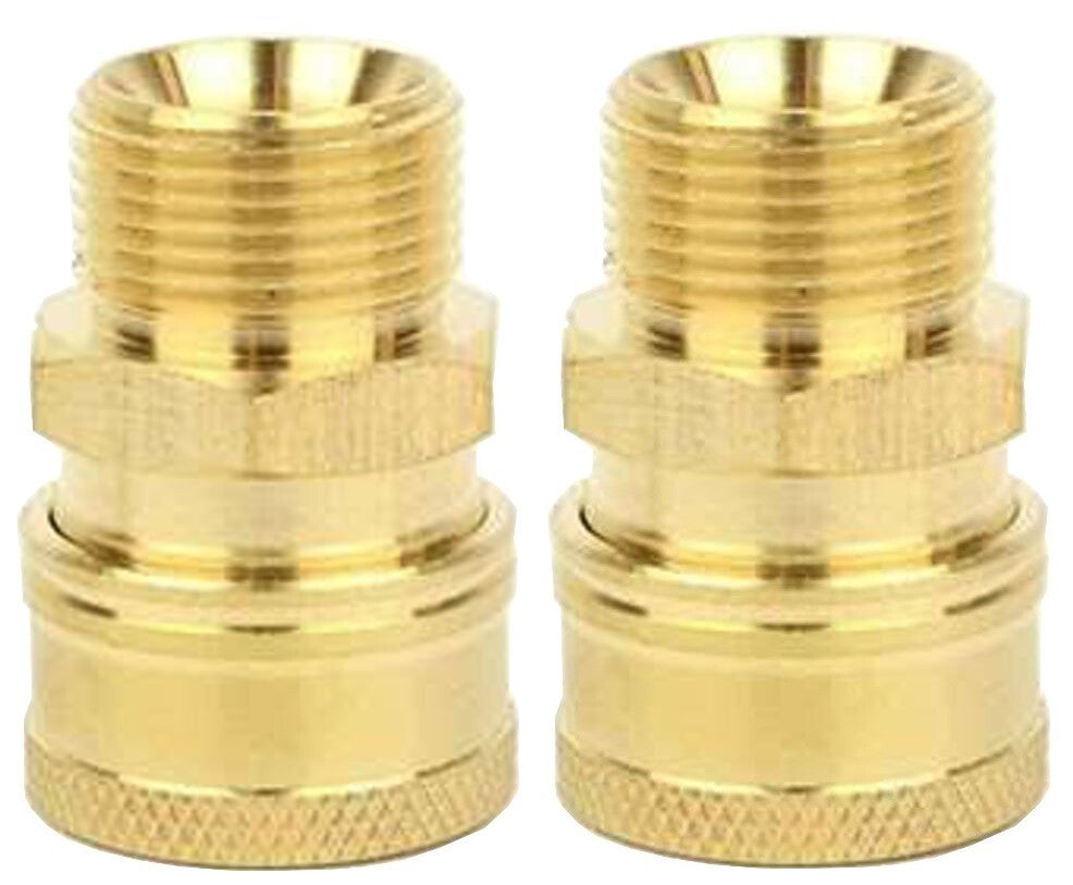 Solid Spare (2) 3/8" Couplers M22 Metric/15mm for Pressure Washer Hose Sun Joe/Blue Clean