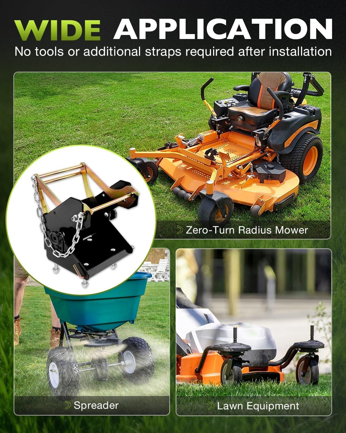 Mower Wheel Power Lock Lockdown Device For Zero-Turn 10.5" - 12.5" Caster Tires
