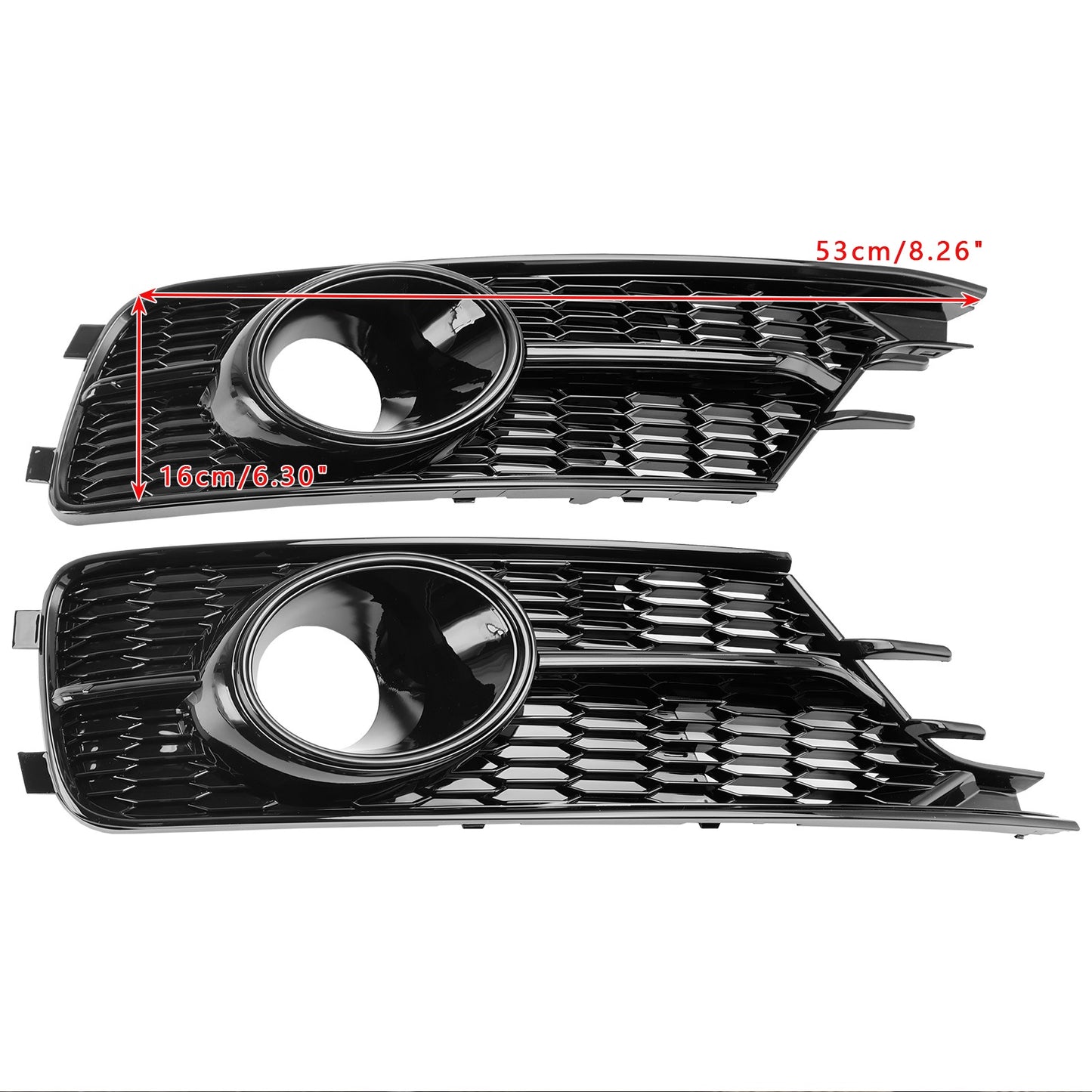 ??Pair Front Bumper Lower Light Cover Grille Fit AUDI A6 C7 2016-2018 W/ACC Hole