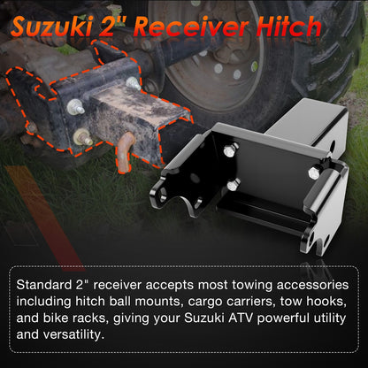 2" Reciever Hitch 85180 For 2002-2021 Suzuki Eiger 400 Vinson 500 King Quad 400