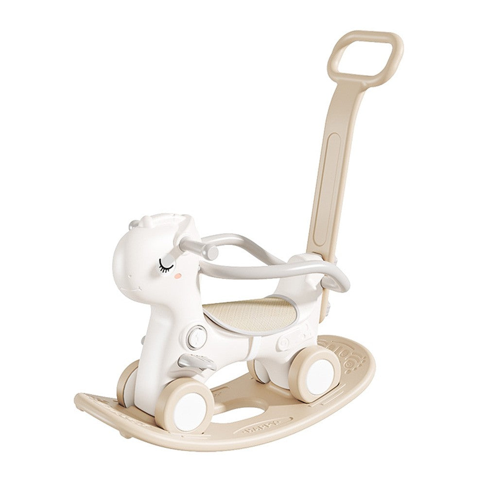 ??4-in-1 Baby Rocking Horse for Toddlers 1-3 Years – Ride-On Toy Brown