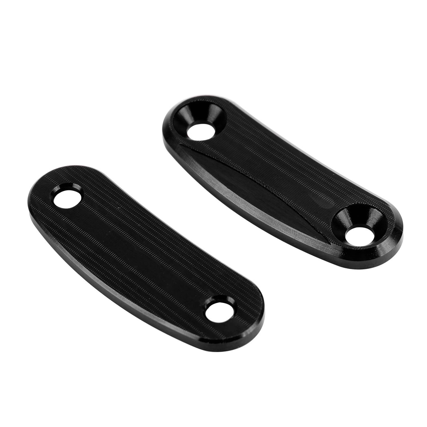 ALUMINUM REAR VIEW MIRROR HOLE CAPS BLACK FOR KAWASAKI ZX10R ZX-10R 2011 > 2015