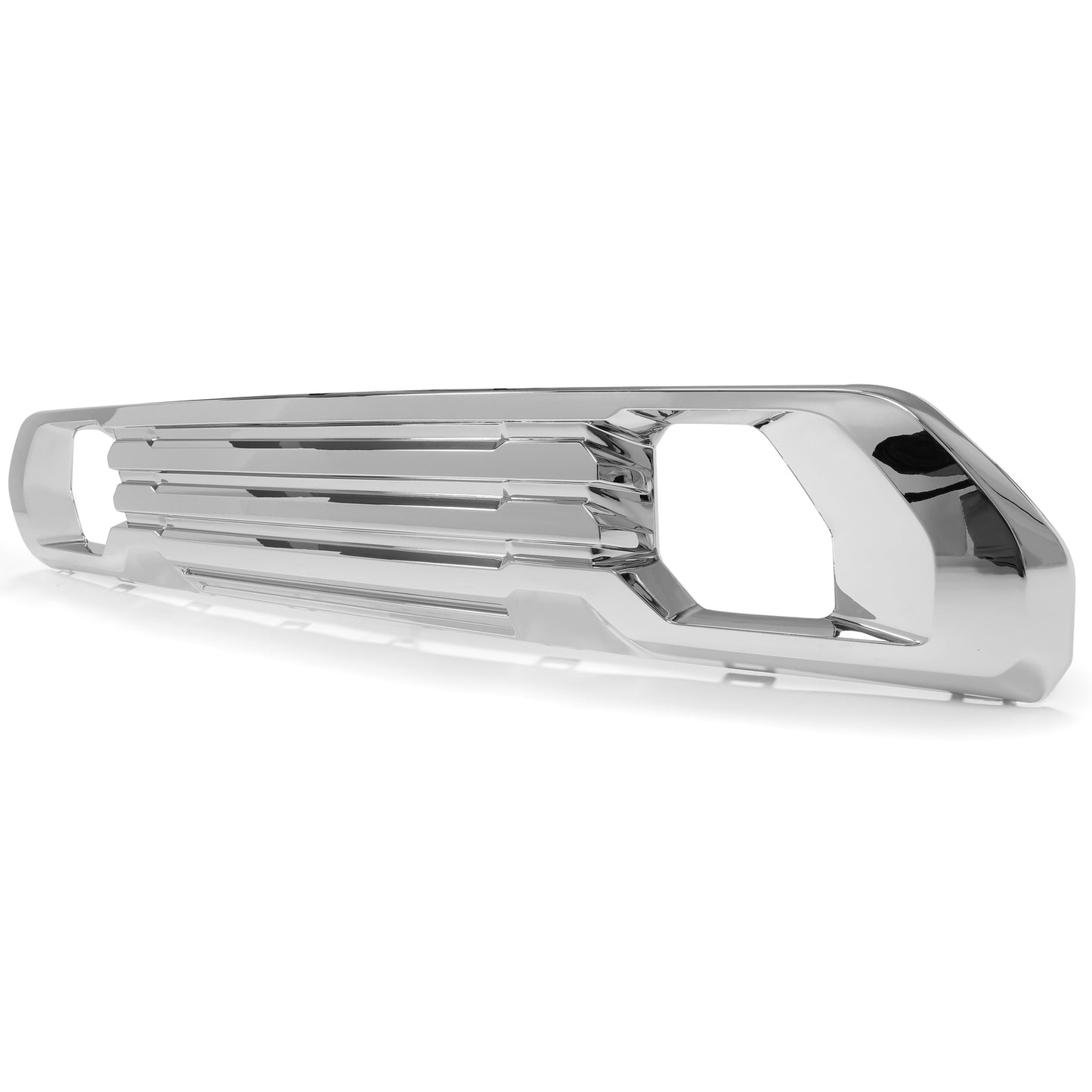 Solid Spare Front Lower Bumper Filler Grille Plate Chrome For 19-21 22 GMC Sierra 1500