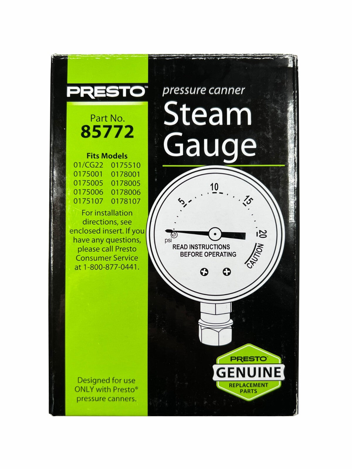 Solid Spare Presto 85772 Stainless Steal Pressure Cooker Canner Steam Gauge