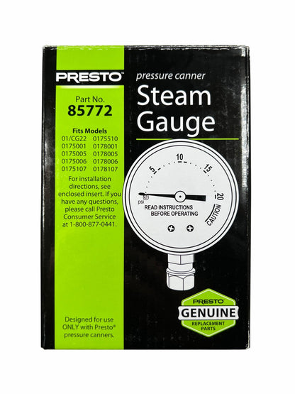 Solid Spare Presto 85772 Stainless Steal Pressure Cooker Canner Steam Gauge