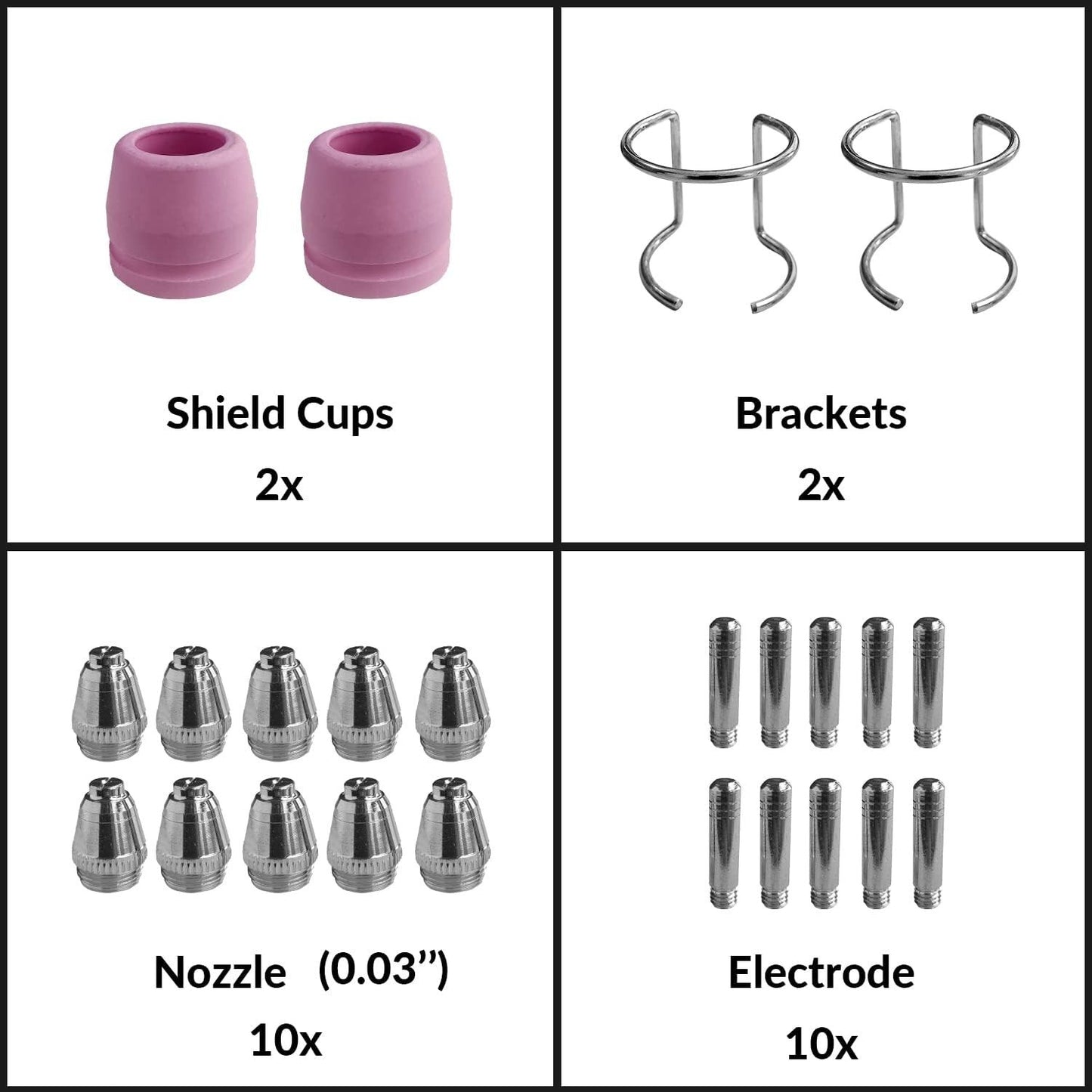 24pcs Plasma Cutter Torch Consumables Tip Kit for SG-55 AG-60 WSD-60 CUT50 60Amp