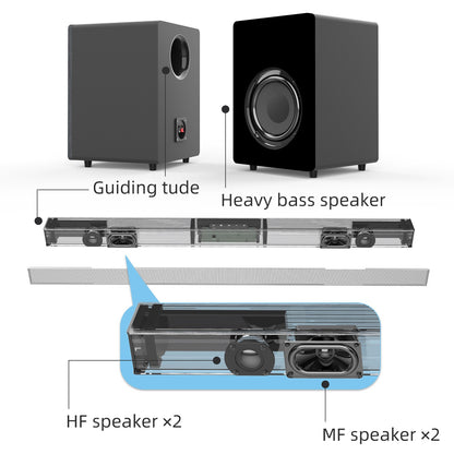 Bluetooth Subwoofer Audio Wireless Home Theater Soundbar Echo Wall Speaker