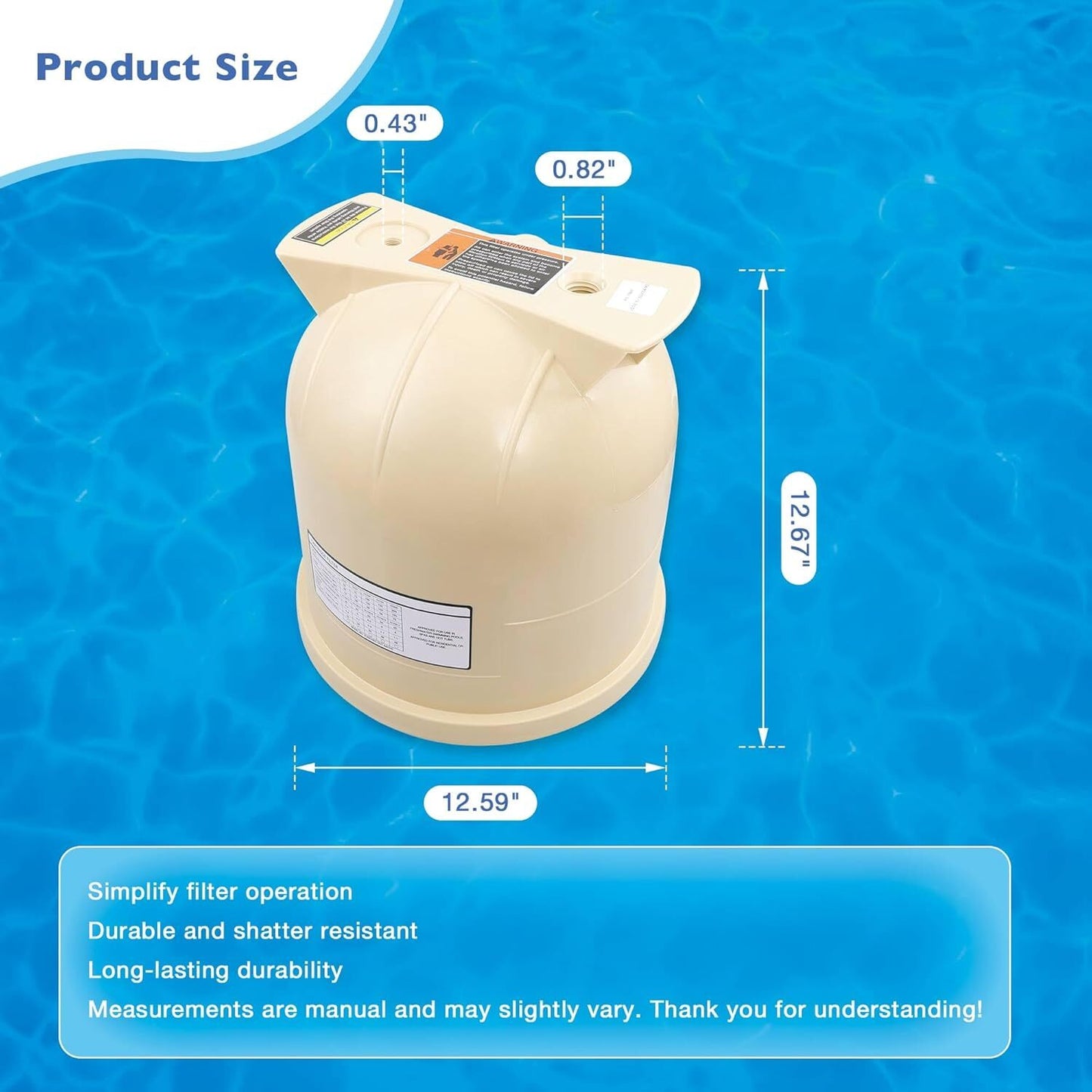 Pool Filter Cover Lid For Pentair Clean & Clear Predator Pool & Cartridge Filter