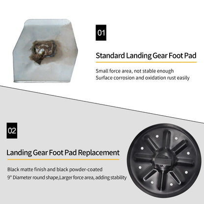 9 Inch Round Trailer Jack Landing Foot Plate Pad For A-Frame Boat Rv Camper 2pcs