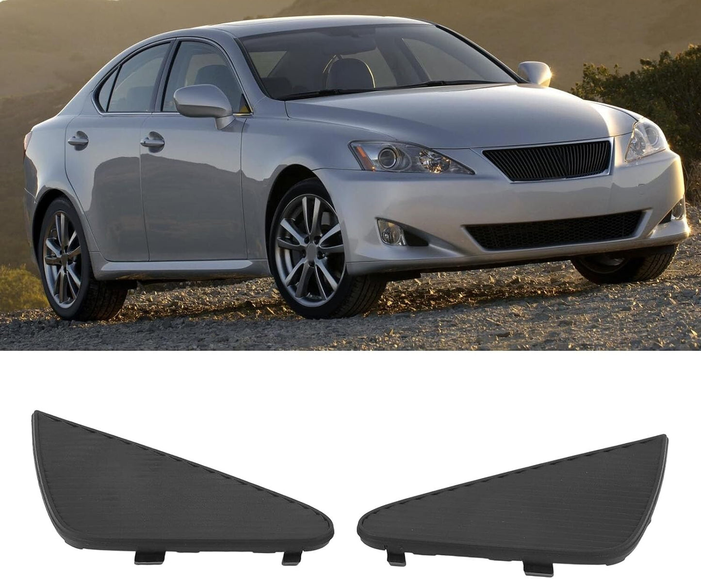 2pcs For Lexus IS IS250 IS350 06-08 Front Fog Light Lamp Cover Black Cap Trim