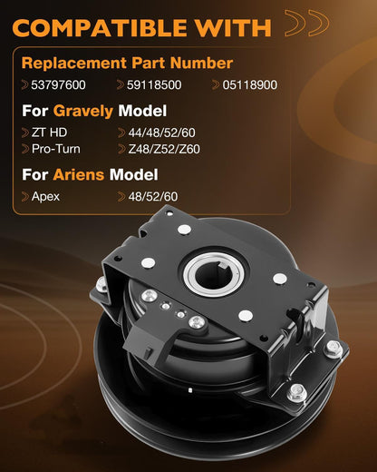 Electric PTO Clutch For Gravely ZT HD 44 48 52 60 Ariens Ogura 59118500 05118900