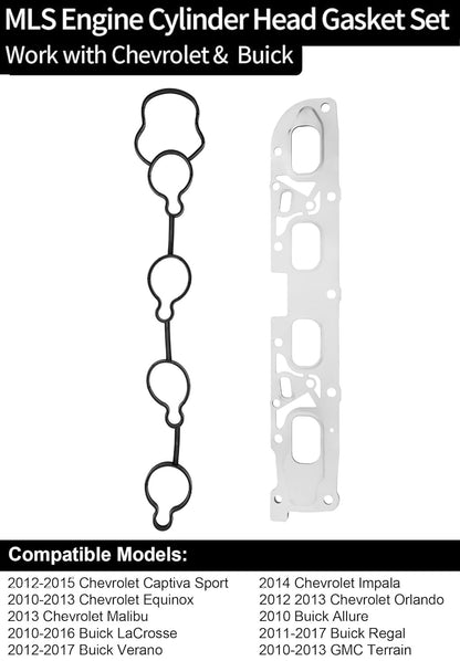 Head Gasket Set Fit 2010-2017 Chevy Equinox Malibu GMC Terrain Buick Lacrosse