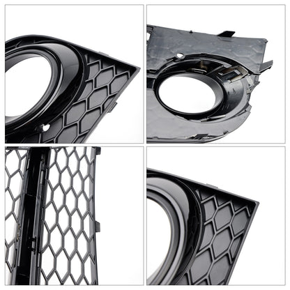 Honeycomb Front Bumper Fog Light Grille Fit Audi TT MK2 S-Line TTS 2011-14