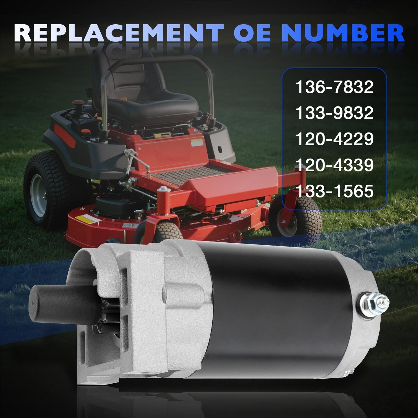 Electric Starter Motor For Toro Timecutter Riding Mower Brush Cutter 133-9832
