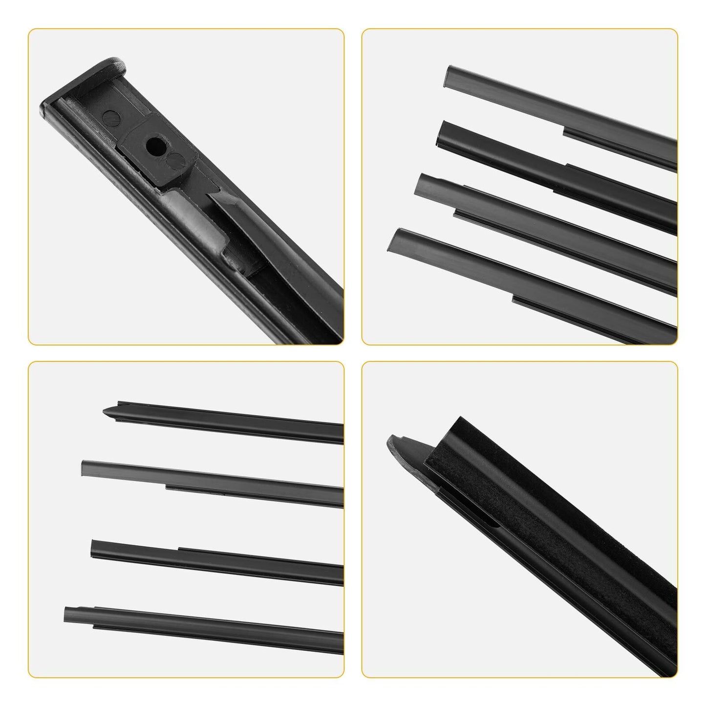 4x Weatherstrip Window Moulding Trim Seal Belt Kit For 09-23 Dodge Ram 1500 2500