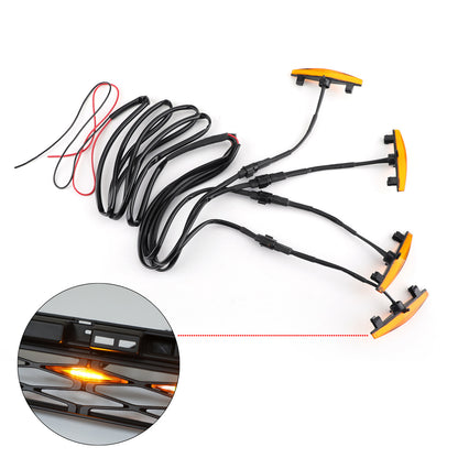 4PCS Plastic Car Grille LED Lights Light Fit Toyota 4Runner 2014-23 TRD Pro