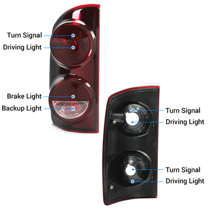 Solid Spare Pair Red Smoke Tail Lights Lamps For 2007-08 Dodge Ram 1500 07-09 Ram 2500 3500
