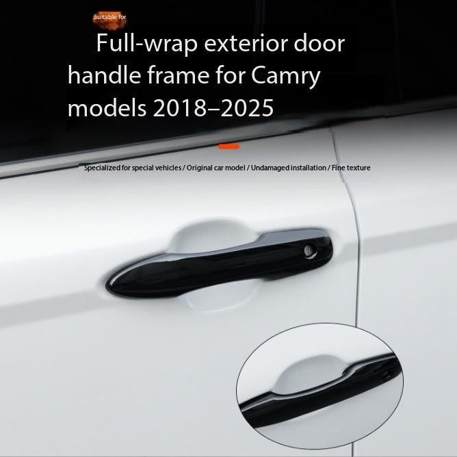 For 2018-2024 Toyota Camry GLOSS BLACK Door Handle Covers W/O Smartkey