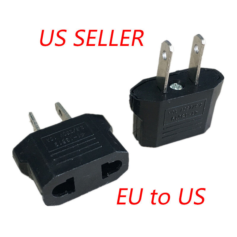 12 PCS EU Euro Europe to US USA Power Jack Wall Plug Converter Travel Adapter Us