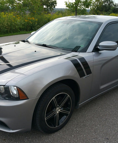 4" Dual Fender Stripe Hash Mark Stripe Decal Graphic Kit For Dodge Charger