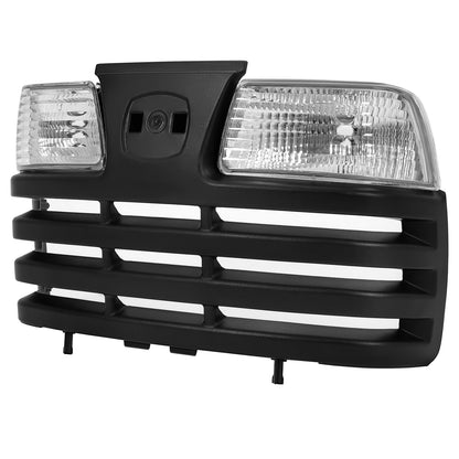Solid Spare Lawn Mower Front Hood Grill Headlight Kit For John Deere X Series X585 X595 X700