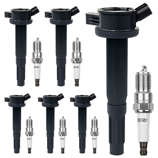 Solid Spare 6x UF486 Ignition Coil Pack & Spark Plug Set For Ford Fusion Escape Mercury 3.0L