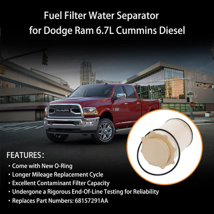Fuel Filter 6.7L Cummins Diesel Kit for 2013-2018 Dodge Ram 2500 3500 4500 5500