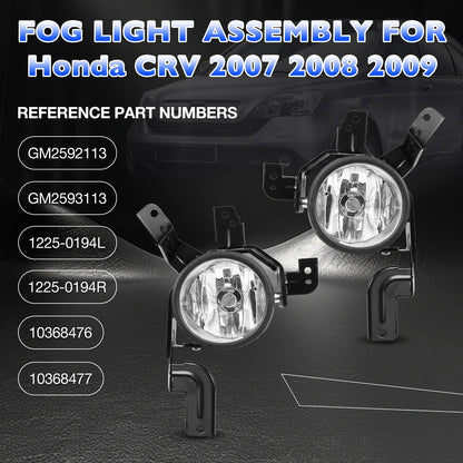 For Honda CRV 2007-2009 Front Bumper Driving Lamps Clear Fog Light Kit Pair