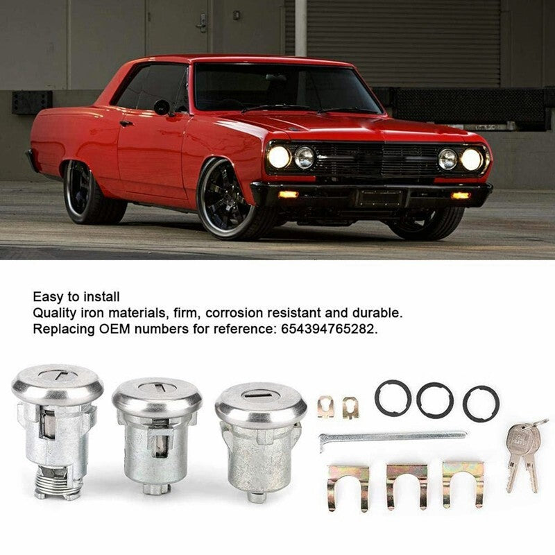 Camaro Chevelle Nova GTO Cutlass Lock Set Door Trunk Key Kit Oval H Groove