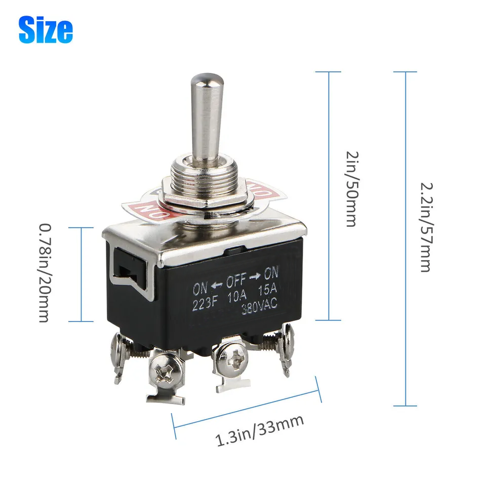 2-pack Waterproof 6pin DPDT Momentary Toggle Switch Boot Cap ON/OFF/ON Amp