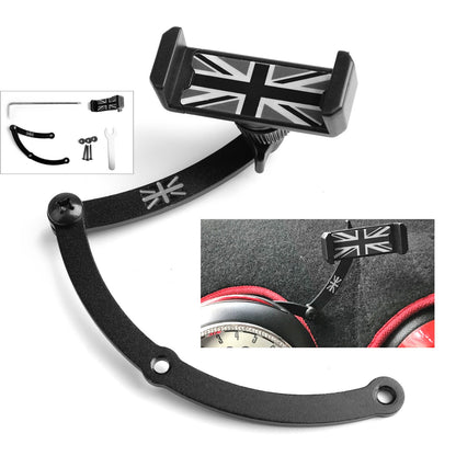 Union Jack Car Phone Mount Folding Holder For Mini Cooper R55 R56 Black&Gray US