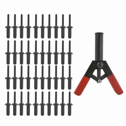 41 PCs ASSORTED PLASTIC RIVETER RIVET GUN QUICK SET HAND TOOL W/ 40 POLY RIVETS