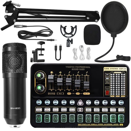 Solid Spare V10 Live Sound Card & M800 Condenser Microphone for Mobile Karaoke & TikTok Live