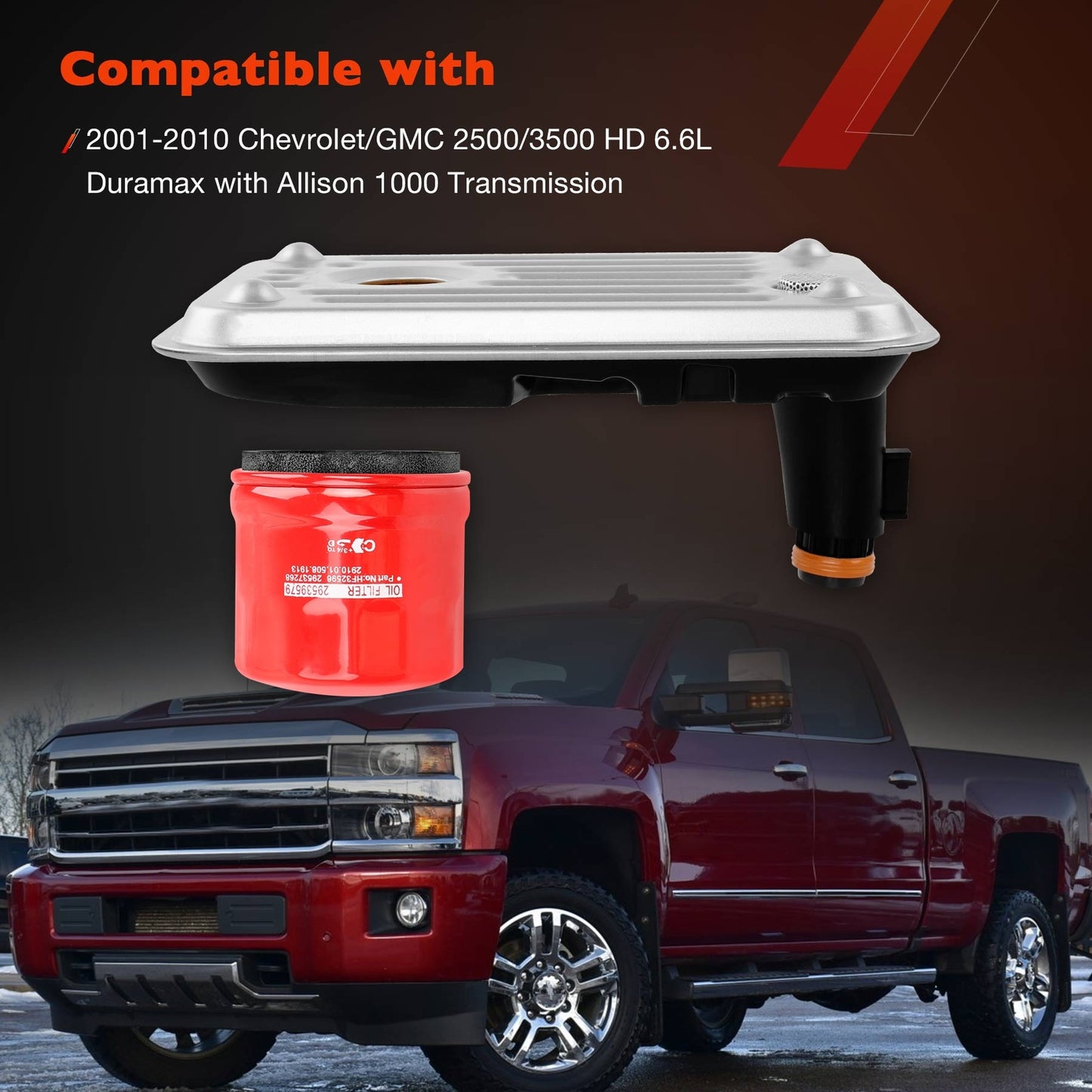 TF950 Transmission Oil Filter Set For 01-10 GMC Sierra Chevy Silverado 2500 HD