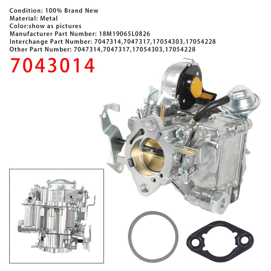 Carburetor w/ Gaskets 7043014 For Chevy & GMC L6 eingines- 4.1L 250 & 4.8L 292