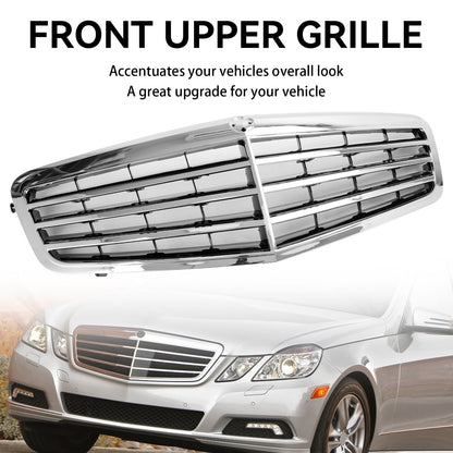 Chrome Front Grill Grille Fit Mercedes-Benz E Class W212 E350 E550 2010-2013
